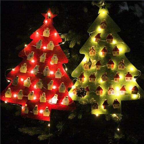 Christmas Lighted Felt Calendar Pendant Clip String Calendar Christmas Calendar Decoration