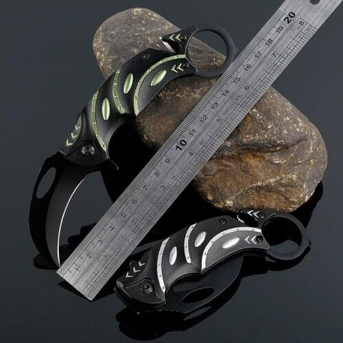 Karambit Folding Knife Survival Tactical Pocket Knife Stainless Steel Hiking Camping Hunting Knives Outdoor EDC Defense Multi To