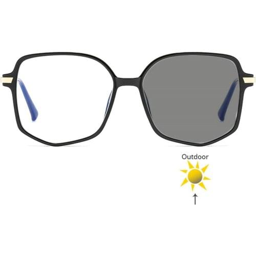 TR90 Transition Sunglasses Photochromic Reading Glasses for Women Men Fashion Hyperopia Square Eyeglasses Diopters FML