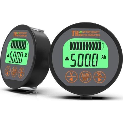 TR16 8-120V Waterproof Battery Capacity Tester Voltage Current LCD Display with Memory Function Battery Tester Detector