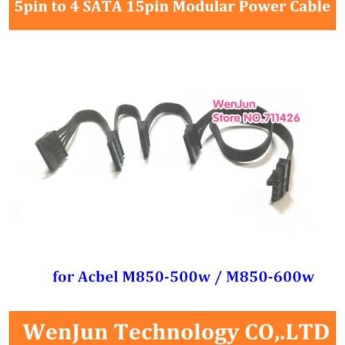 High quality 5pin to 4 SATA 15pin Modular Power Supply Cable for Acbel M85-500W / M85-600W PSU