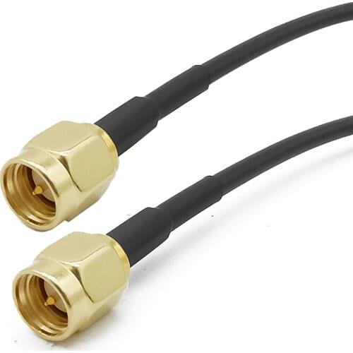 ALLiSHOP 0-3Ghz pigtail SMA male brooches plug to SMA male brooches plug low loss RG174 cable for FPV Antenna wifi router