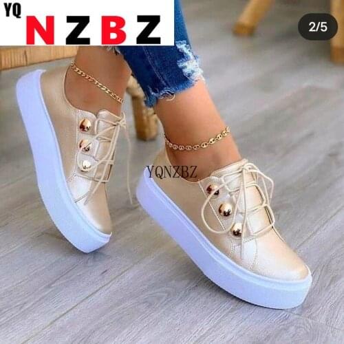 Womens Casual Shoes Spring Round Head Women Shoes Fashion Buttons Platform Slip on Women Vulcanized Shoes Zapatillas Mujer