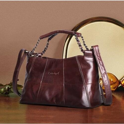 Cobbler Legend Women Genuine Leather Handbags Vintage Soft Crossbody Shoulder Bags Ladies Designer Female Top-Handle Totes