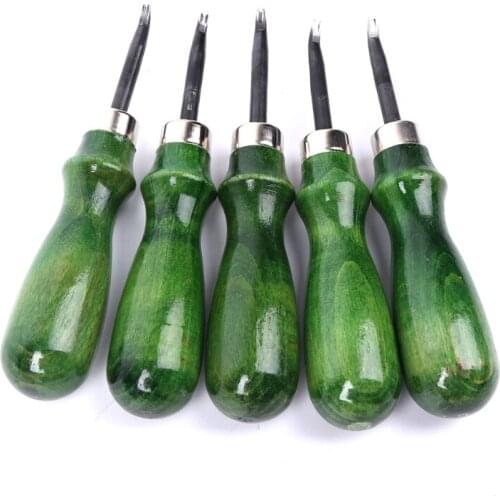 1 Set Leather Edge Skiving Beveling Wooden Handle Craft DIY Cutting Tool Kit