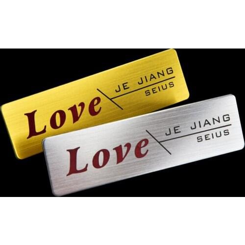 1pc engrave name tag 7*2cm nameplate id badge holder with magnet back