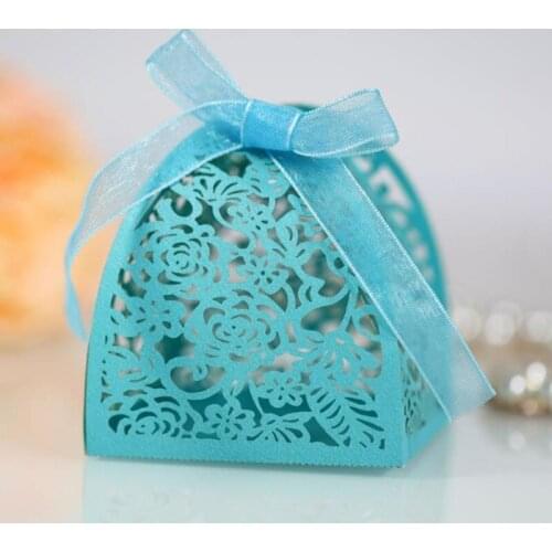 10pcs Laser Cut Flower Wedding Dragee Candy Box Wedding Gift for Guest Wedding Favors and Gifts Chocolate Cookie Wrapping Bags
