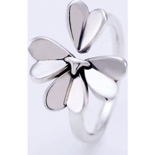 100% 925 Sterling Silver Pan Ring Creative Lucky Clover Rotate Ring For Women Wedding Party Gift Fashion Jewelry