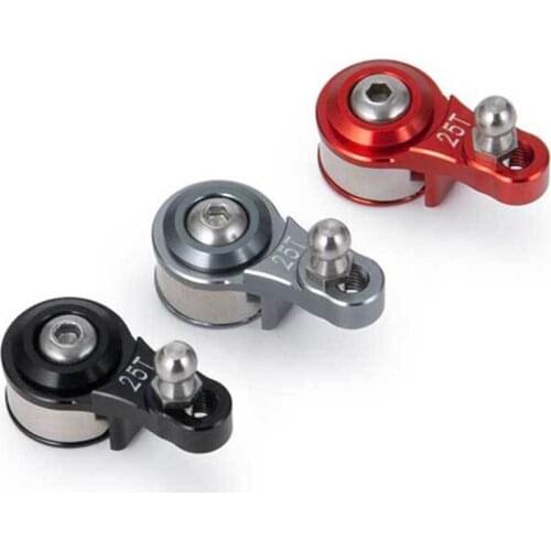 12mm Metal 25T Servo Arm Adjustable Damping Shock Absorption for Trx4 1/10 RC Car Upgrade Accessories Red/Black/Titanium