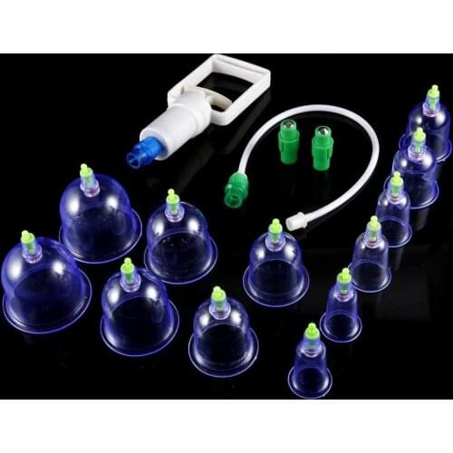 12pcs/set Chinese Medical Vacuum Cans Body Cupping Therapy Cups Back Arm Massage Relaxation Anti-cellulite Messager Health Care