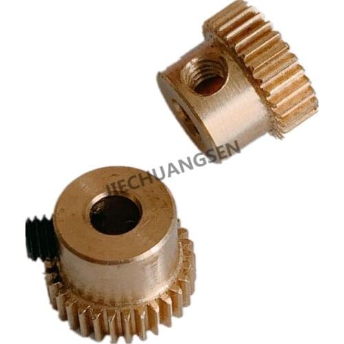 2X 0.4M 30T Hole 4 5 mm Outer diameter 12.8mm COPPER steps gear M4 Top silk hole
