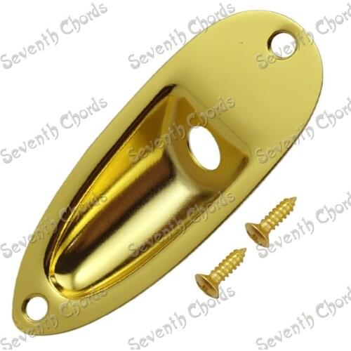 2 Pcs Gold Boat Style Metal Bass Guitar Jack Plates (CXGB-GD-2)