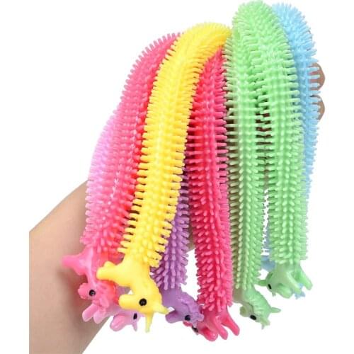 3/6pcs Worm Noodle Stretch String TPR Rope Anti Stress Toys String Fidget Autism Vent Toys Squishy for Children Christmas Gifts
