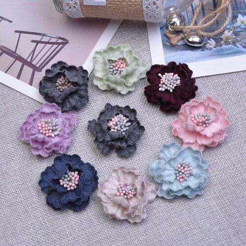 4Pcs Flower Patch Flower Applique Fabric Patches for Dress Hair Clothes Diy Craft Dress Decoration Patches on Clothes