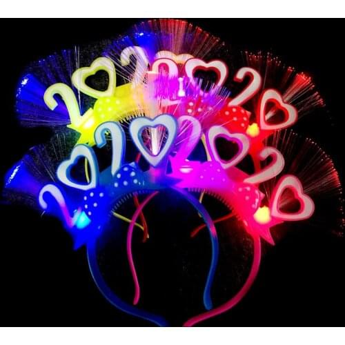 4PCS 2020 New Year Headband Cute Bow Lighted Hair Band Hair Hoop For Christmas Party Dress Up Hair Accessories