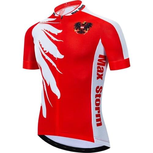 2019 AUSTRIA New Team Cycling Jersey Customized Road Mountain Race Top bike jersey max storm