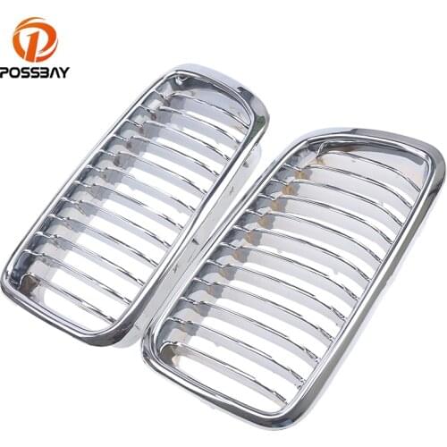 POSSBAY Auto Car Chrome Front Kidney Grill Grille for BMW 7-Series E38 725tds/728i/728iL/730d Sedan 1994-2001 Racing Grills