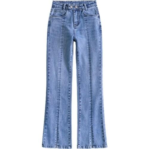 Womens Pants Straight Leg Jeans Women High Waist Slim Loose Autumn Winter Pants Casual Split Washed Fashion Trousers 4201116