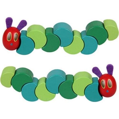 Kids Twist Caterpillar Toy Colorful Wooden Hungry Twist Caterpillar Baby Children Gift Educational Toy Xmas Gift