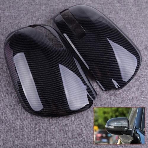 DWCX Carbon Fiber Black Style Car Side Mirrors Rearview Trim Cover Cap Fit for Mitsubishi Outlander PHEV 2017 2018 2019