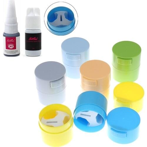 Hot Sale!! NEW fashion colorful Matte Eyelash Glue Storage Tank Container Adhesive Stand Activated Carbon Sealed Storage Jar