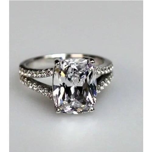 WYJZY Exquisite square CZ zircon engagement ring bride wedding ring jewelry fashion popular jewelry lady anniversary gift