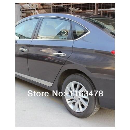 For Nissan Sentra 2013 2014 2015 Stainless Steel Side Door Body Molding Mouliding Trim