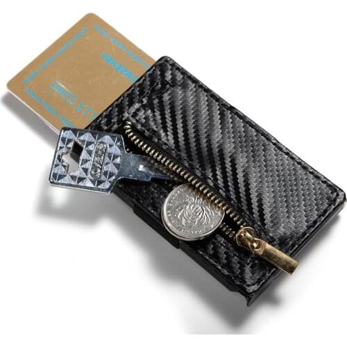 Men Brand Pu Leather Purse Multi Function Anti-theft Brush Card Holder Bag Business Casual Smart Wallet Automatic Card Snapping