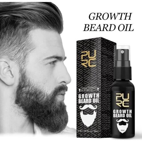 Purc Beard Growth Oil Grow Beard Thicker & More Full Beard Oil For Mustache Beard Care Hair Growth 30ml
