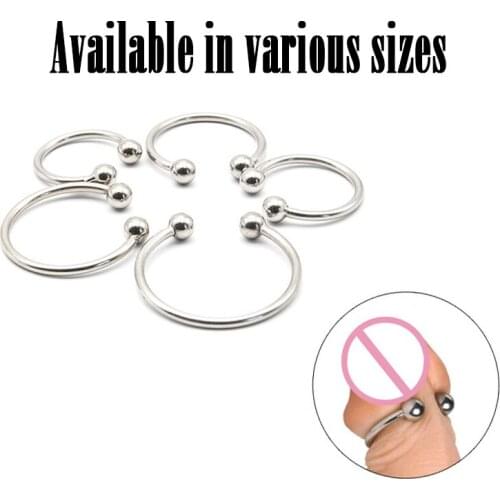 Metal Delayed Ejaculation Physical Exercise Penis Ring Erection Weight-bearing Training Tools Bondage Penis Stretcher Erotic Toy