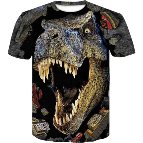 Fashion animal dinosaur tshirt 3D print Retro Style T shirt brand design Hip Hop mens Short sleeve summer plus size T-shirt