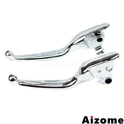 Motorcycle Chrome Hand Levers Clutch Brake Levers For Harley FLH 2008-2013 Road King Electra Street Road Glide w/ Clutch Cables
