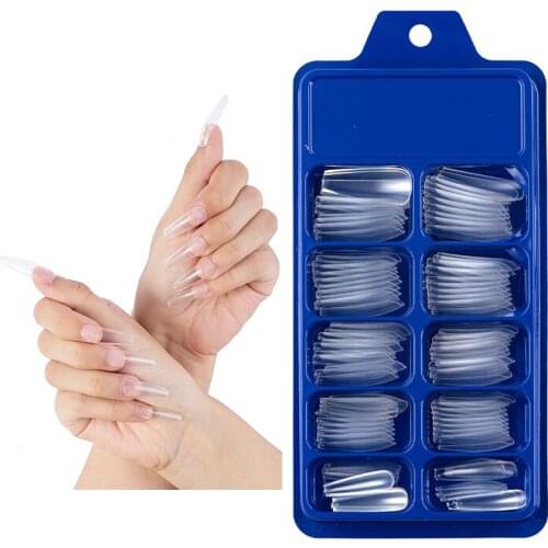 100pc/Box Professional Ballerina Fake Nails T-Shape Candy Color Ballet Nails Acrylic Nail Tips Press On Nails 2020 New Arrivals