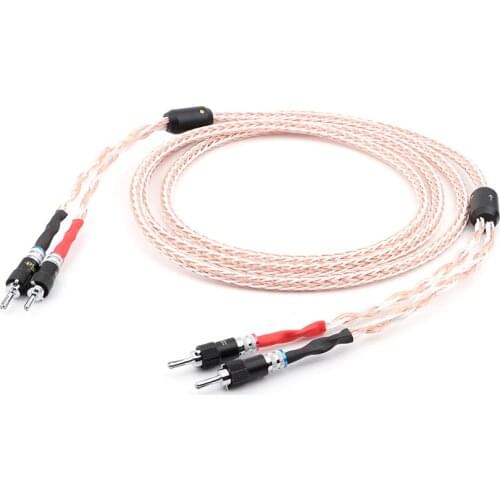 Pair Yter 8TC HiFi Speaker Wire Speaker Cable with Rhodium Plated Banana Plugs 10AWG (OFC) Speaker wire