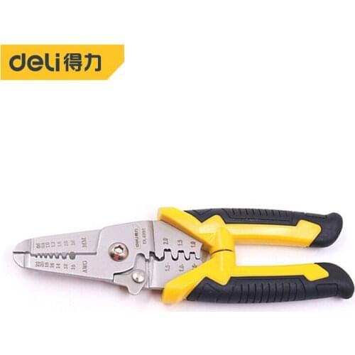 Deli 3 in 1 Cable Wire Stripper Crimping Pliers For Stripping Cutting Crimping Wire Multitool Electrician Repair Hand Tools