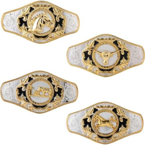 Western Belt Buckle Animal Bull Rodeo Antique Large Buckle Novelty engraved animal motorcycle biker hiphop silver belt buckle