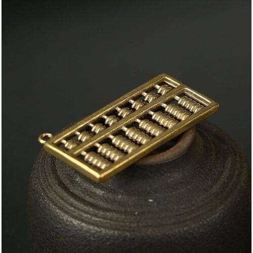 Retro Nostalgia Brass abacus metal Key chain ring Pendant Miniature Fitting Keychain Pendants m013