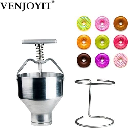 Manual Donut Depositor Batter Dispenser Dropper Plunger Dough Hopper Home DIY Cake Pastry Baking Tools Bakeware Kitchenware