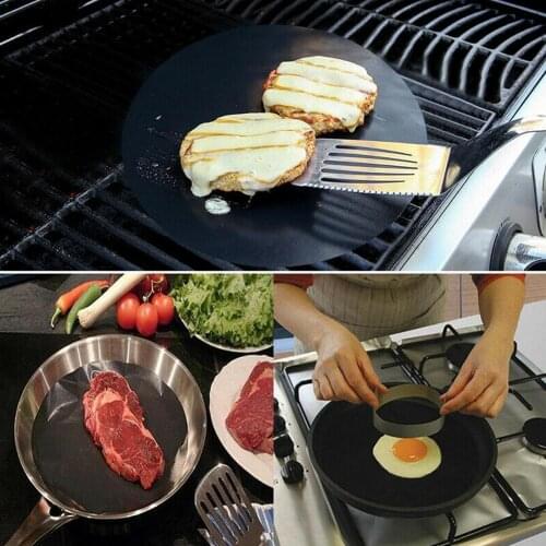 Non-stick BBQ Mat Grill Pad For BBQ cover Heat Resistant Barbecue BBQ Round Temperature Pad Reusable High Pan Resistant Pad M5D3