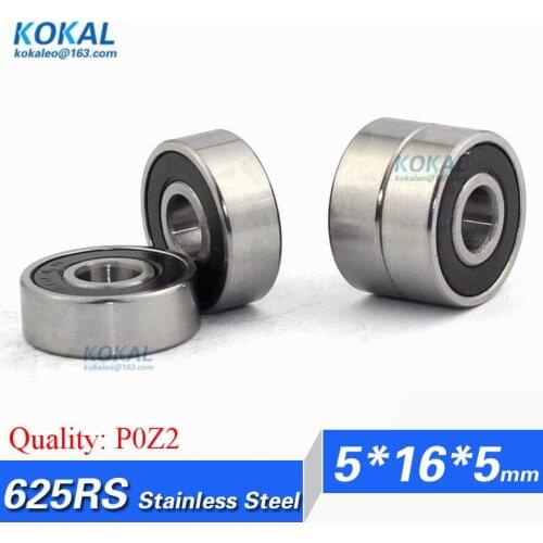 [S625RS-P2]Free Shipping 10PCS stainless steel 440C ball bearing 625RS 625-2RS 625-2RZ groove stainless bearing 5mm*16mm*5mm