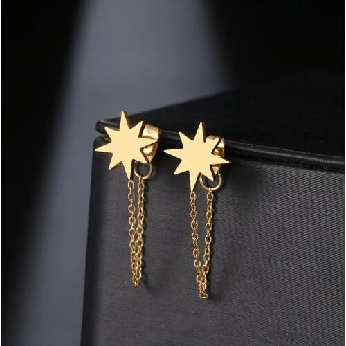 Stainless Steel Earrings 2021 Trend Simple Explosion Style Shape Fashion Tassel Chain Earrings For Women Jewelry Friends Gifts