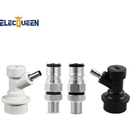 19/32-18 Ball Lock Post with 1/4inch NPT Bulkhead - Liquid and Gas kit with Ball Lock Quick Disconnect