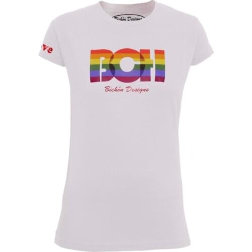 Bichon Designs T-shirt women short sleeve, Casual design line BCH Rainbow Pride Gay woman and girl
