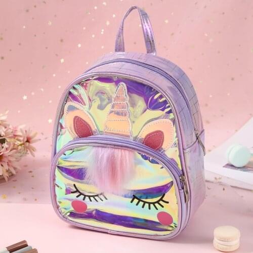 Cute Unicorn Waterproof TPU School Bag Jelly Backpack Children Kids Lovely Animal Laser Fashion Cartoon Shoulder