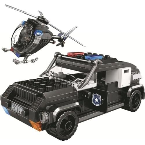 Military Series Special police patrol off-road vehicle mini helicopter DIY Accessories Building Blocks Bricks Toys Gifts