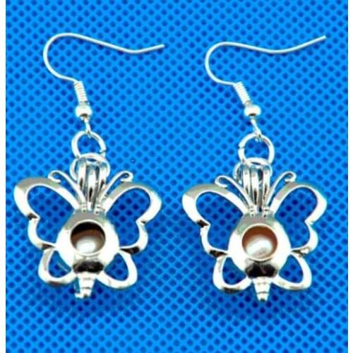 Pearl Cage Earring for 6-8mm pearls cage pearl holder earring pearls lockets butterfly heart lotus star 3 pairs/lot N134