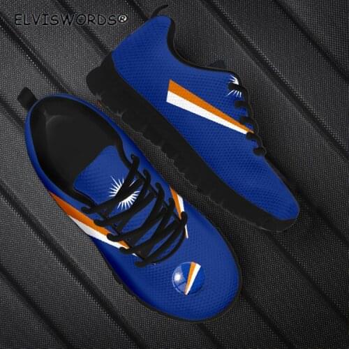 ELVISWORDS Islands Flag Design Stylish Ladies Lightweight Air Mesh Sneakers Womens Breathable Sneaker Flats zapaotos de mujer