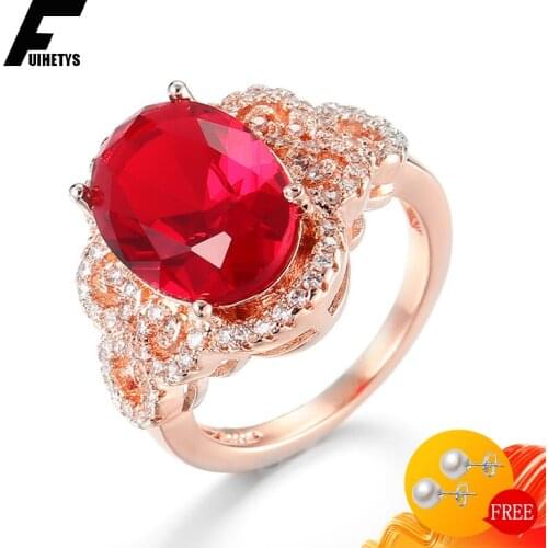 Luxury Charm Ring Silver 925 Jewelry Accessories Oval Shape Created Ruby Zircon Gemstone Finger Rings for Women Wedding Party