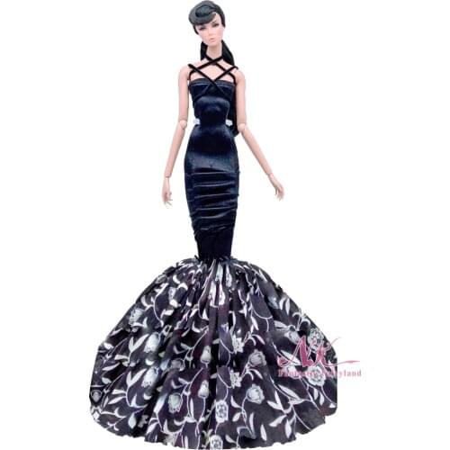 1 Pcs Doll Dress Fashion Mermaid Clothes Strapped Evening Dress Princess Wedding Dress For Barbie Doll Accessories