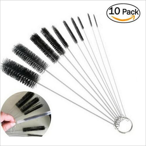 10Pcs Fish Tank Pipe Cleaning Brush Bottle Suction Tube Glass Keyboard Jewelry Tube Spiral Soft Hair Straw Cleaning Brushes Tool